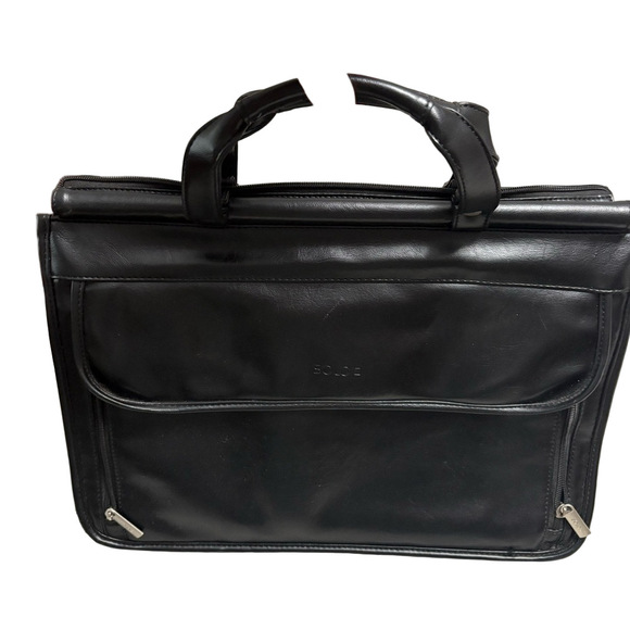 Solo Black Leather Briefcase for Men NWOT - Picture 2 of 7